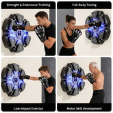 Music Boxing Machine for Adults and Kids, Smart Bluetooth Boxing Training Equipment with Gloves for Home,Office and Gym by Home for Health and Beauty