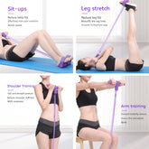 6-Tube Resistance Band Multi Function Tension Rope Fitness Bands 6-Tube Elastic Yoga Pedal Puller For Sports Exercises At Gym by Home for Health and Beauty