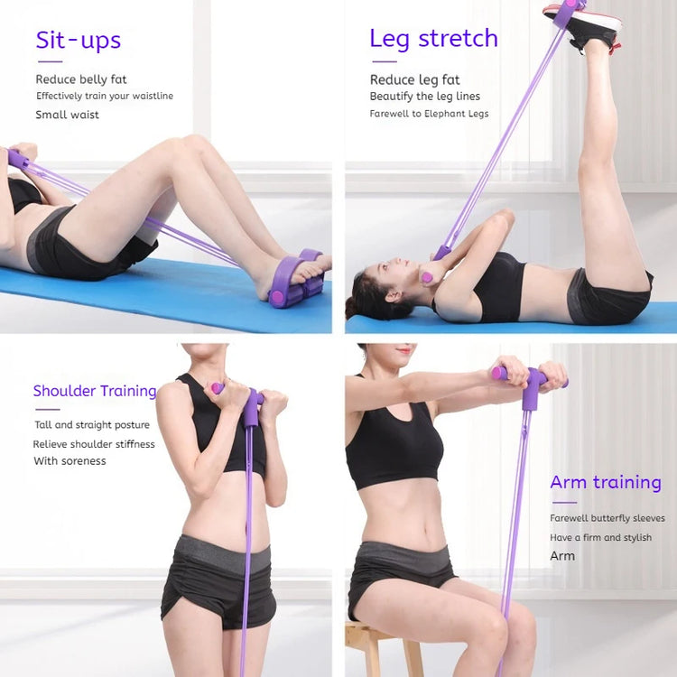 6-Tube Resistance Band Multi Function Tension Rope Fitness Bands 6-Tube Elastic Yoga Pedal Puller For Sports Exercises At Gym by Home for Health and Beauty