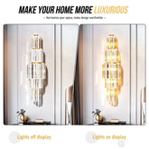 Crystal Wall Lamp Modern 3-Layer Wall Crystal Sconce Light E14 Led Corn Lights by Home for Health and Beauty