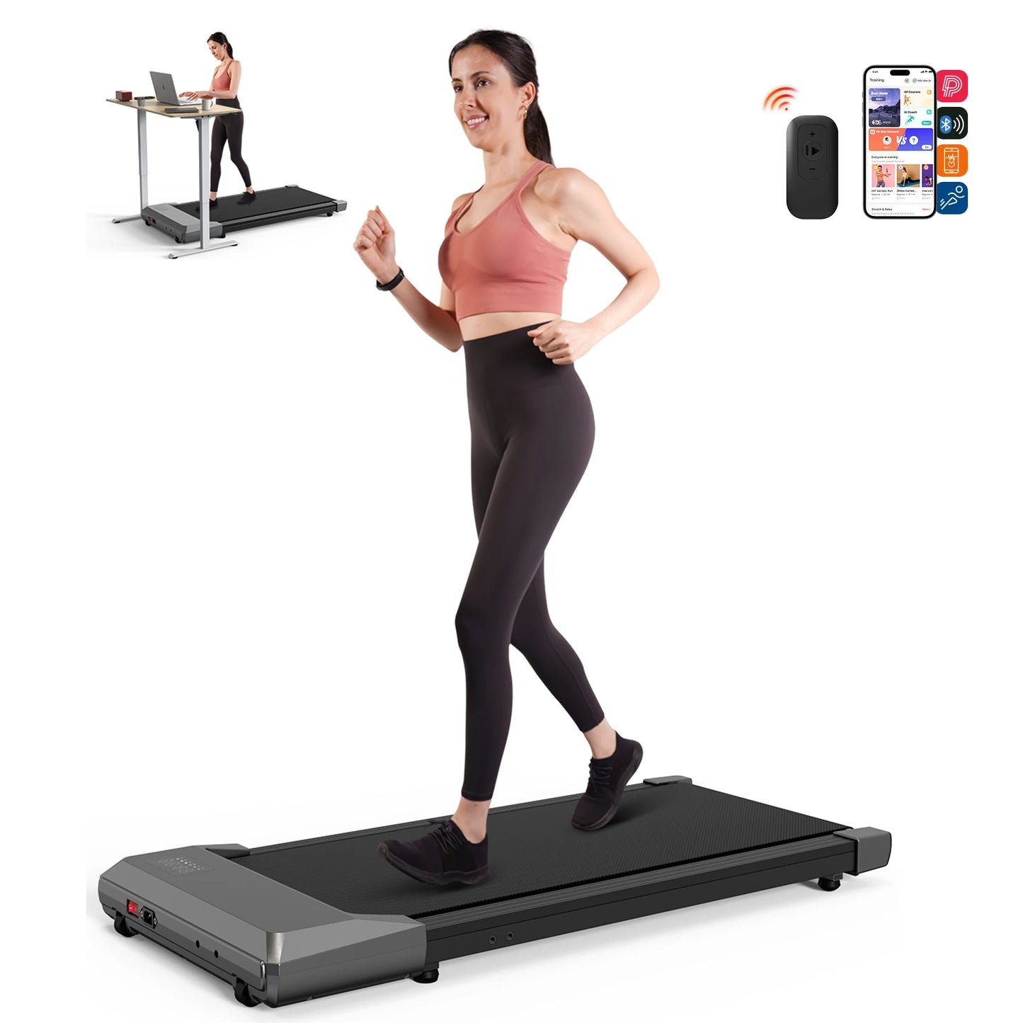2in1 Under Desk Treadmill With LED Display