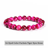 JD Natural Stone Beads Bracelet Amethyst Tiger Eye Crystal Quartz Agate Gem Beads Bangles Women Men Reiki Healling Jewelry Gift by Home for Health and Beauty
