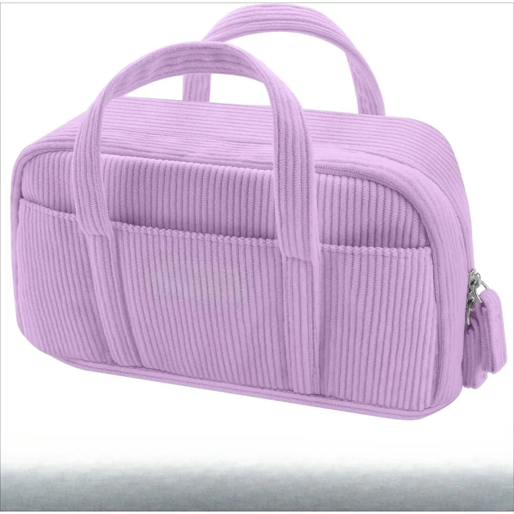 Soft Corduroy Pencil Case With Zipper Organizer