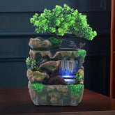 Indoor Room Fountain Waterfall Decor Desktop Fountain Decoration Water Feature with Colour Changing LED Lighting Zen Meditation by Home for Health and Beauty