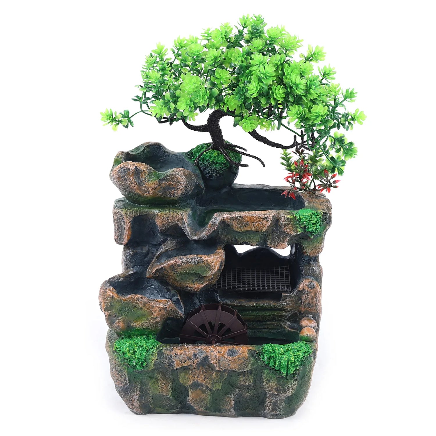 Indoor Room Fountain Waterfall Decor Desktop Fountain Decoration Water Feature with Colour Changing LED Lighting Zen Meditation by Home for Health and Beauty