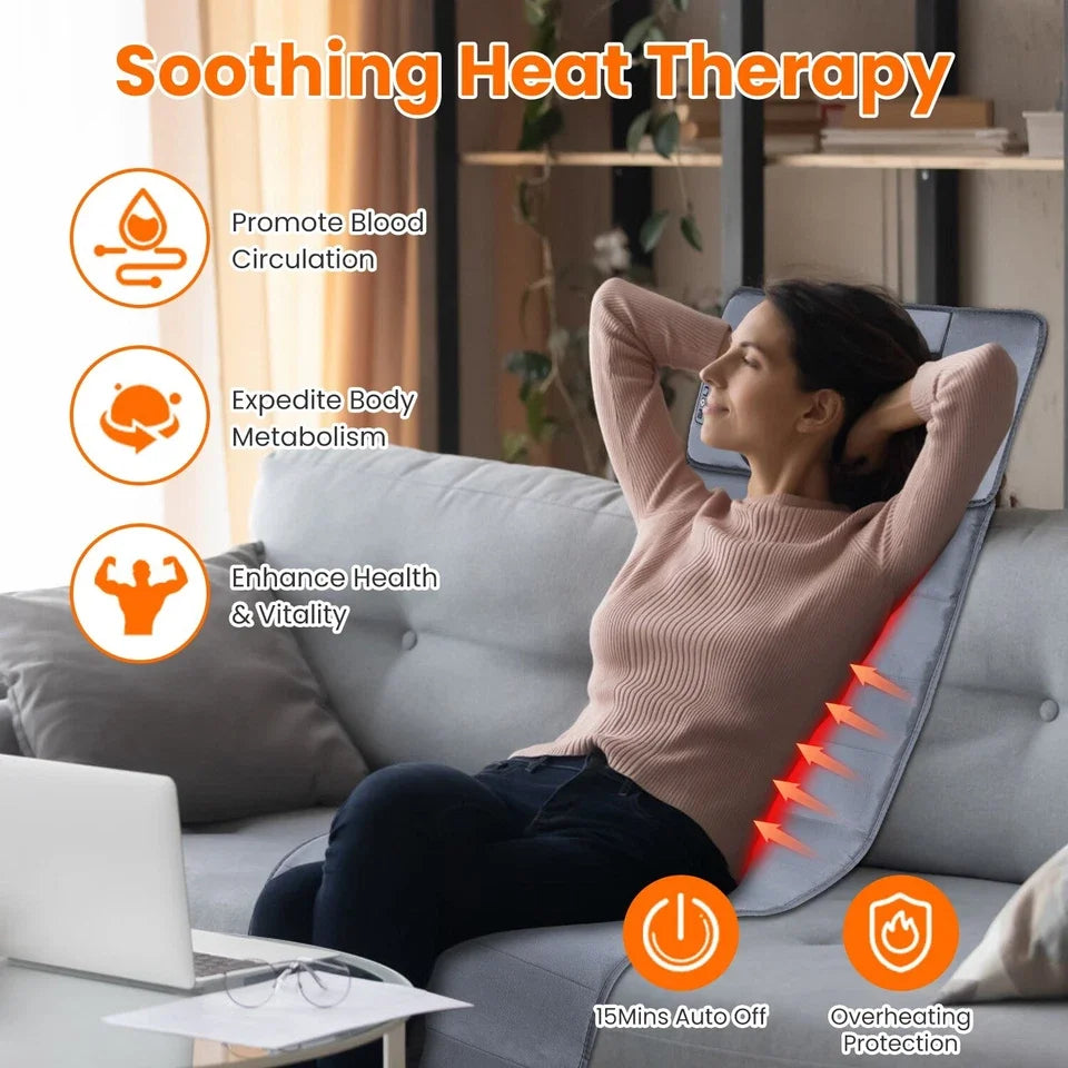 Electric Mat Kneading Vibrating Full Body Massager With Heating by Home for Health and Beauty