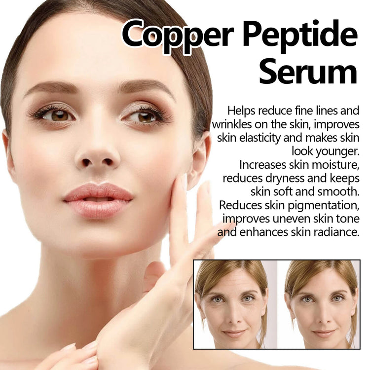 EELHOE Copper Peptide 30ml Facial Serum Moisturizing Firming Face Skin Increase Elasticity Anti Wrinkle Lines Daily Facial Care by Home for Health and Beauty