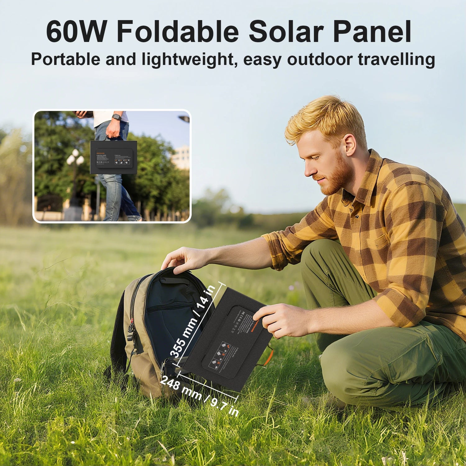 Portable Solar Charger 18V 60W / 45W Foldable Solar Panel for Solar Generators Outdoor Camping Travel Powerbank Phone by Home for Health and Beauty