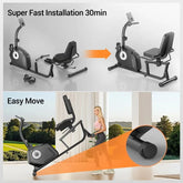 CURSOR FITNESS Recumbent Exercise Bike, 16-Level Magnetic Resistance Stationary Bike for Home workout with Pulse S by Home for Health and Beauty
