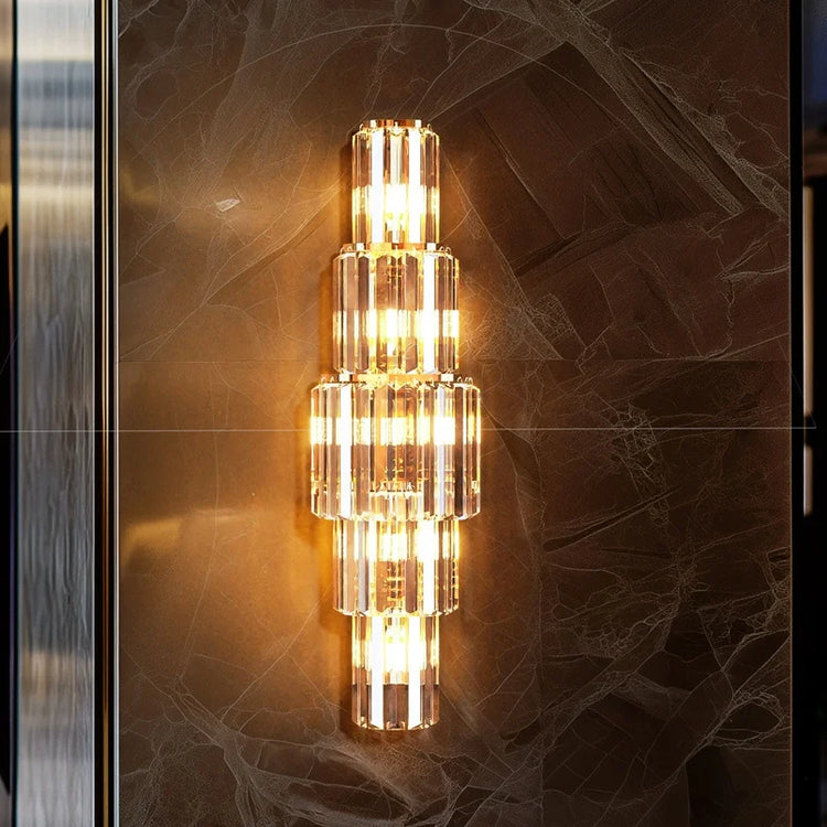Crystal Wall Lamp Modern 3-Layer Wall Crystal Sconce Light E14 Led Corn Lights by Home for Health and Beauty