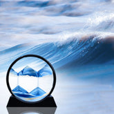 3D Moving Sand Art Picture Round Glass Deep Sea Sandscape Hourglass Quicksand Craft Flowing Sand Painting Office Home Decor Gift by Home for Health and Beauty