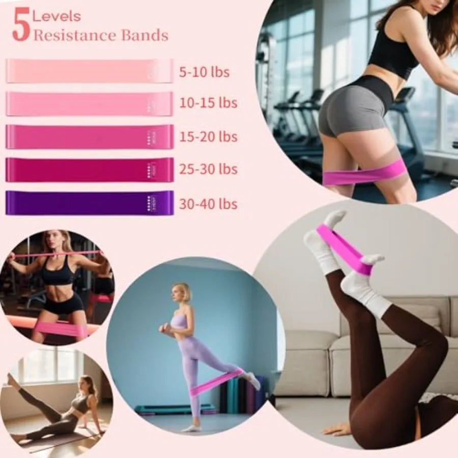 Pilates Equipment Kit for Home Workout with Ring Ball Set Core Sliders Adjustable Ankle Wrist Weights Resistance Bands in Black by Home for Health and Beauty