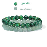 2Pcs Colorful Natural Stone Bead Bracelet Set 8MM Natural Agates Turquois Amethysts Quartzs Gem Stretch Bangle Jewelry Gift by Home for Health and Beauty