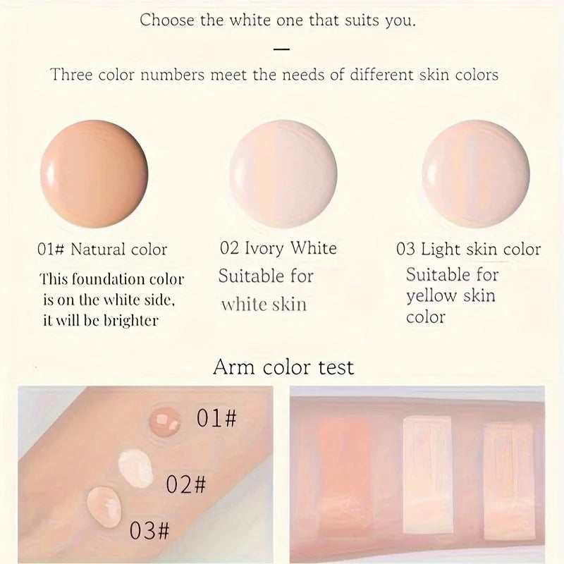 BB cream foundation (with brush) is waterproof, long-lasting, and moisturizing, suitable for all light skin tones. by Home for Health and Beauty