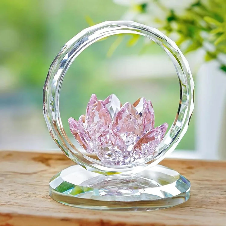 Crystal Sunflower Figurine Collectible Glass Flower Ornament Statue for Valentine&