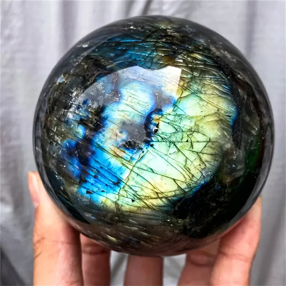 1pc Blue Light Violet Tourmaline Crystal Ball Home Decor