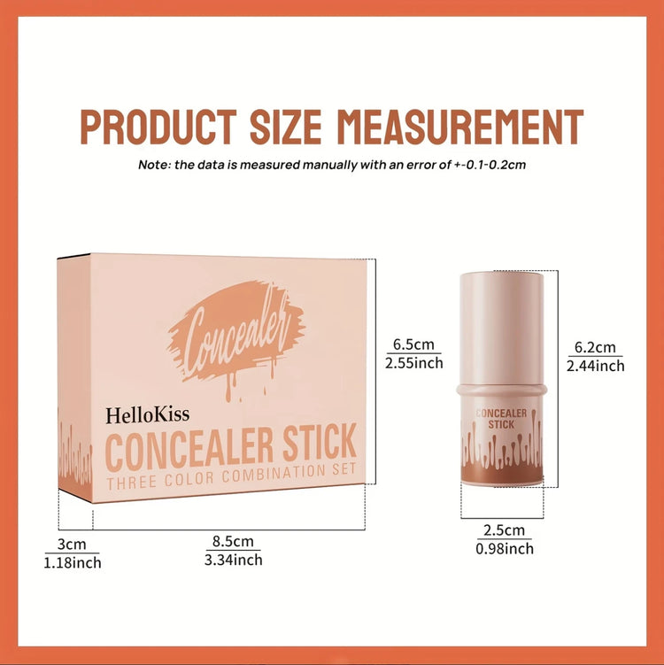 contour stick set 3-piece , including blush stick, highlighter stick, bronzer stick, and eyeliner, refreshing and non-greasy, wat by Home for Health and Beauty