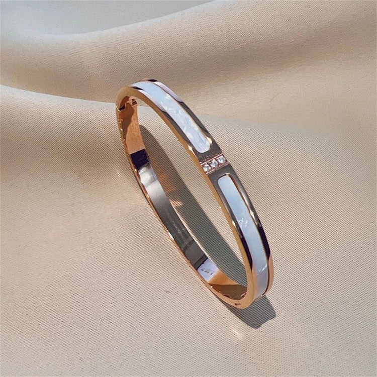 Sparkling Zirconia Inlaid Stainless Steel Bracelet 5/1pcs Set for Women Stackable Bangles Fashion Non Fading Jewelry Gift by Home for Health and Beauty