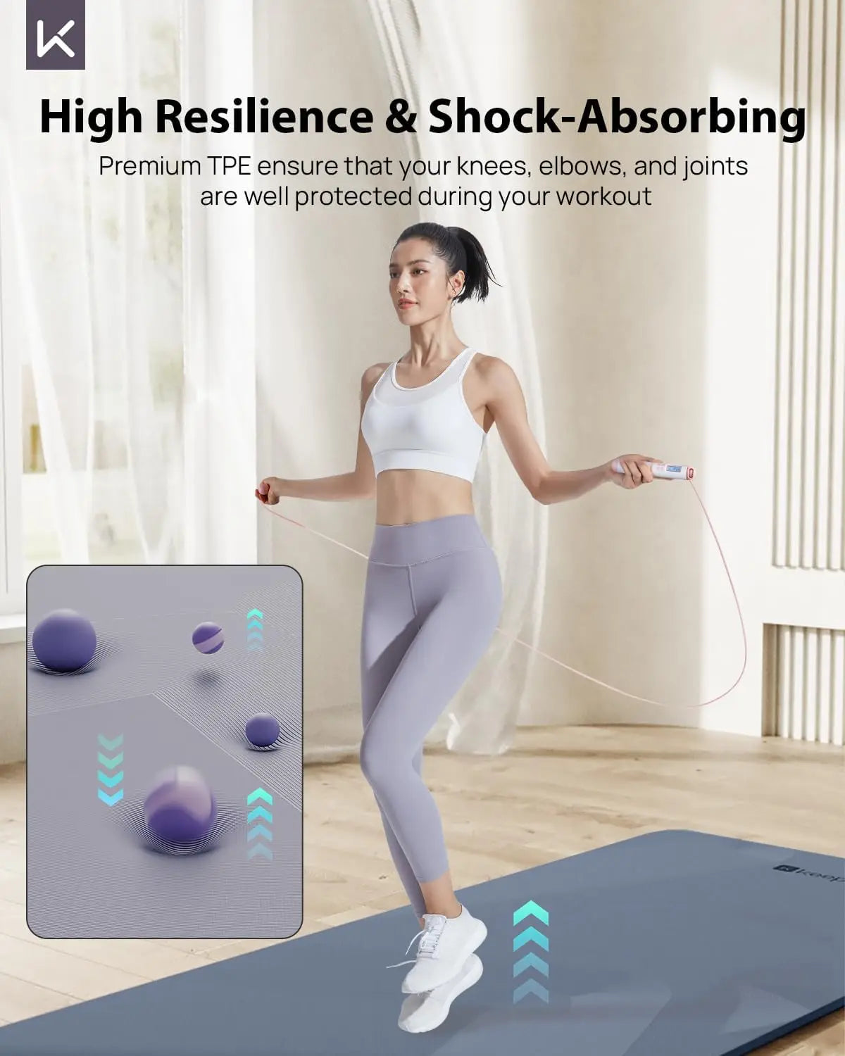 Extra Wide 32" Yoga Mat, 7mm Thick Non-Slip Eco-Friendly for Pilates and Fitness by Home for Health and Beauty