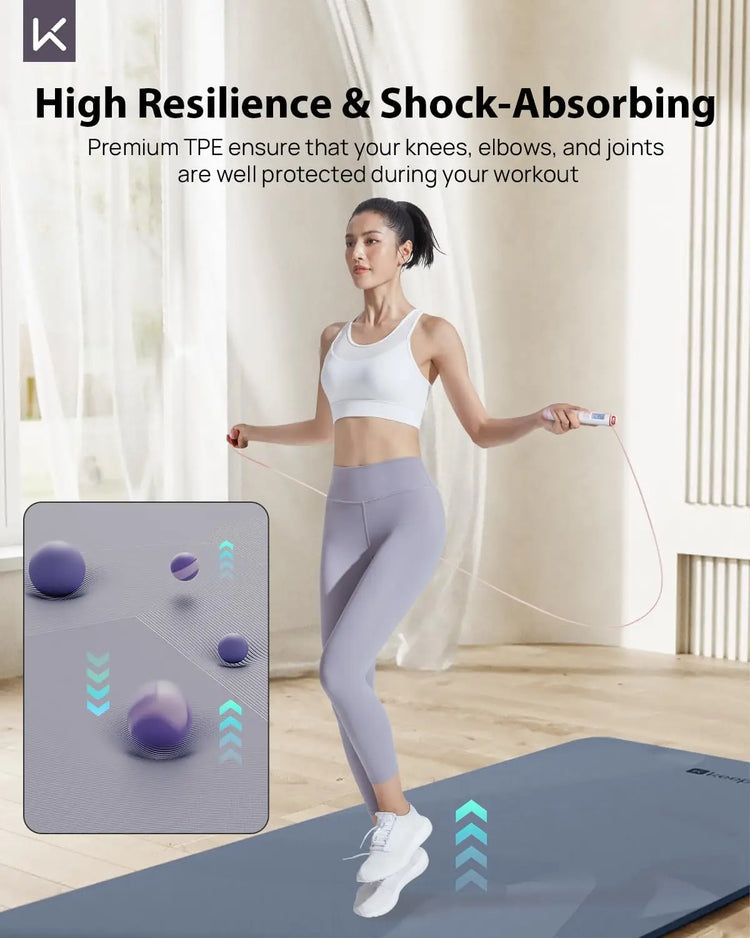 Extra Wide 32" Yoga Mat, 7mm Thick Non-Slip Eco-Friendly for Pilates and Fitness by Home for Health and Beauty
