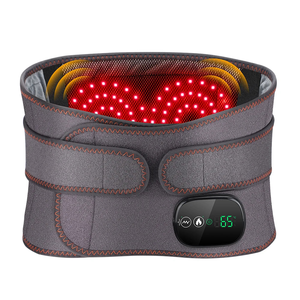 Agdoad Heating Vibration Massager Belt With Red Light Hot Compress Waist Support