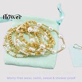 Waterproof Charm Beads Stackable Bracelets Bangles Fashion Fine Jewelry Gift For Women Anniversary Birthday by Home for Health and Beauty