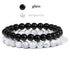 2Pcs Colorful Natural Stone Bead Bracelet Set 8MM Natural Agates Turquois Amethysts Quartzs Gem Stretch Bangle Jewelry Gift by Home for Health and Beauty