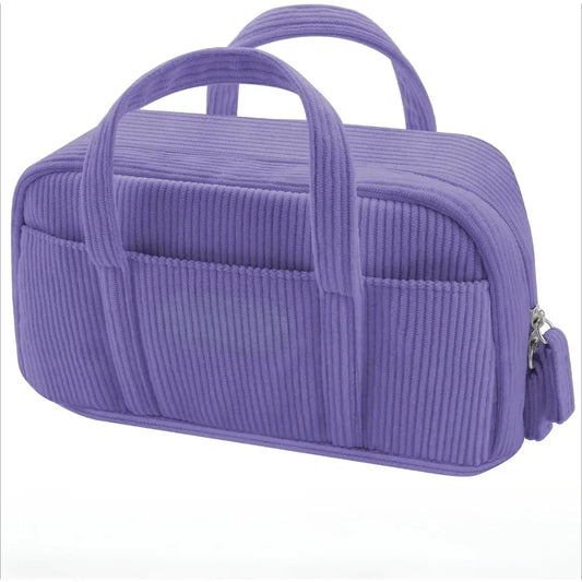 Soft Corduroy Pencil Case With Zipper Organizer