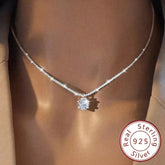 Real Moissanite Diamond Pendant Necklace 925 Sterling Silver Cauliflower Chain by Home for Health and Beauty