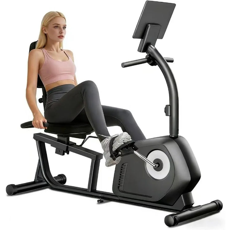 CURSOR FITNESS Recumbent Exercise Bike, 16-Level Magnetic Resistance Stationary Bike for Home workout with Pulse S by Home for Health and Beauty