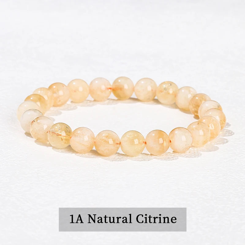 JD Natural Stone Beads Bracelet Amethyst Tiger Eye Crystal Quartz Agate Gem Beads Bangles Women Men Reiki Healling Jewelry Gift by Home for Health and Beauty
