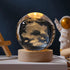 3D Moon Crystal Ball Astronomy Galaxy Solar System Saturn Luminous Balls Snow Glass Globe Night Light Home Desktop Decoration solar system sphere stand globe earth gyro ball planet by Home for Health and Beauty
