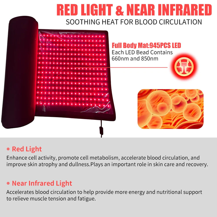 Electronic LED Light Therapy Mat For Whole Body Relaxation And Recovery by Home for Health and Beauty
