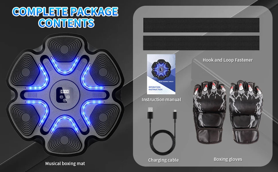 Music Boxing Machine for Adults and Kids, Smart Bluetooth Boxing Training Equipment with Gloves for Home,Office and Gym by Home for Health and Beauty