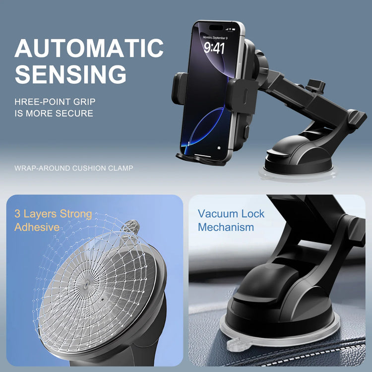 Wireless Car Charger Phone Holder 15W Fast Charge Mount iPhone by Home for Health and Beauty