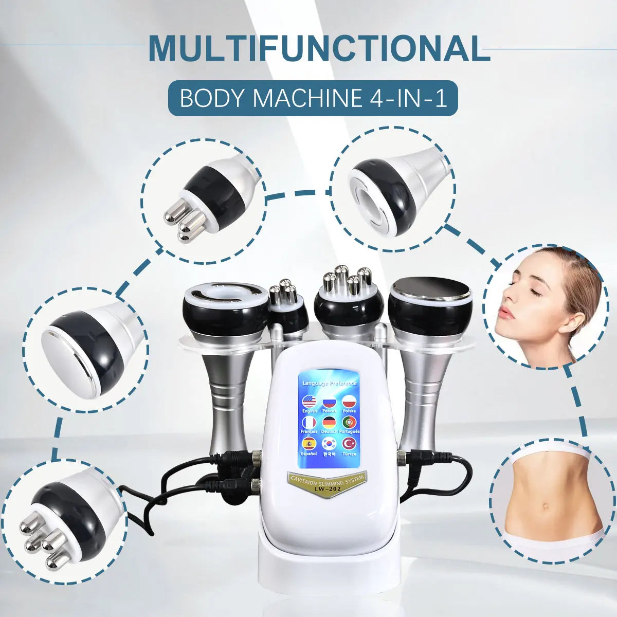 4 in 1 Cavitation Body Slimming Facial Massager Compact Design