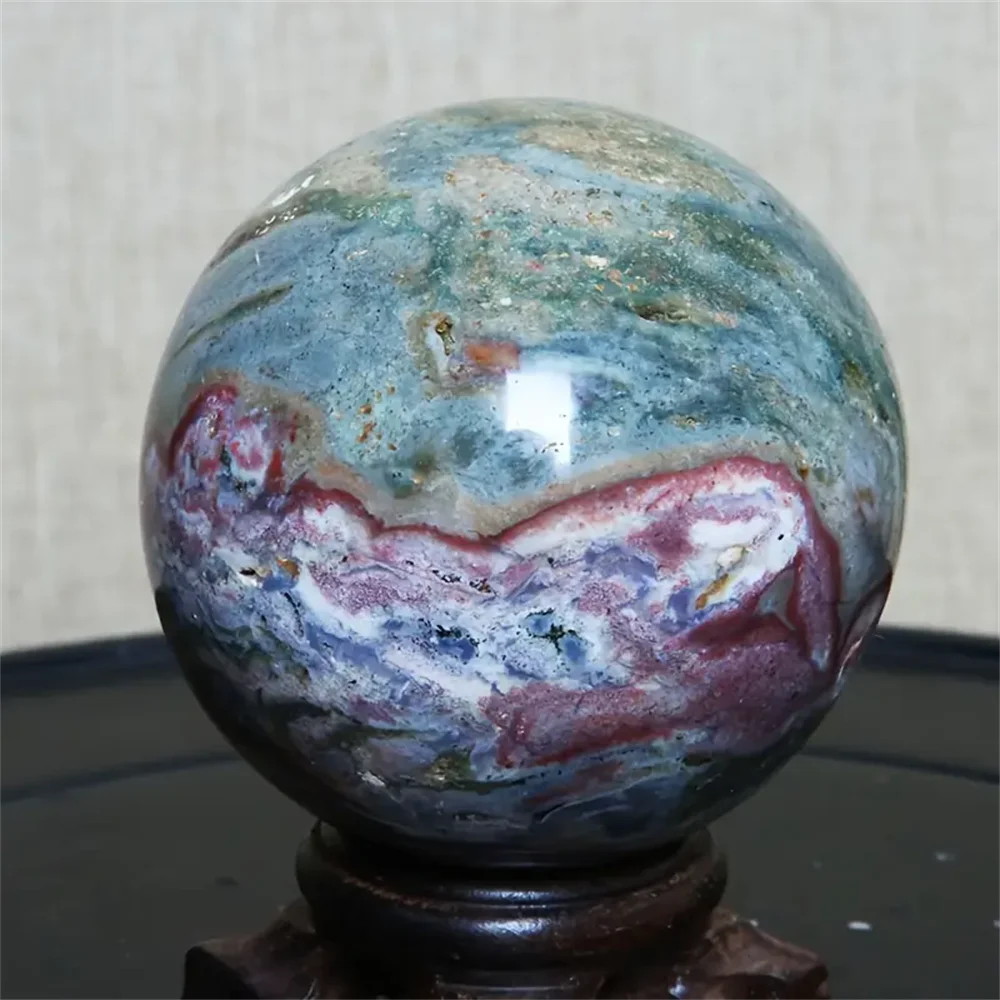 1pc Ocean Jasper Sphere, Crystal Collection by Home for Health and Beauty