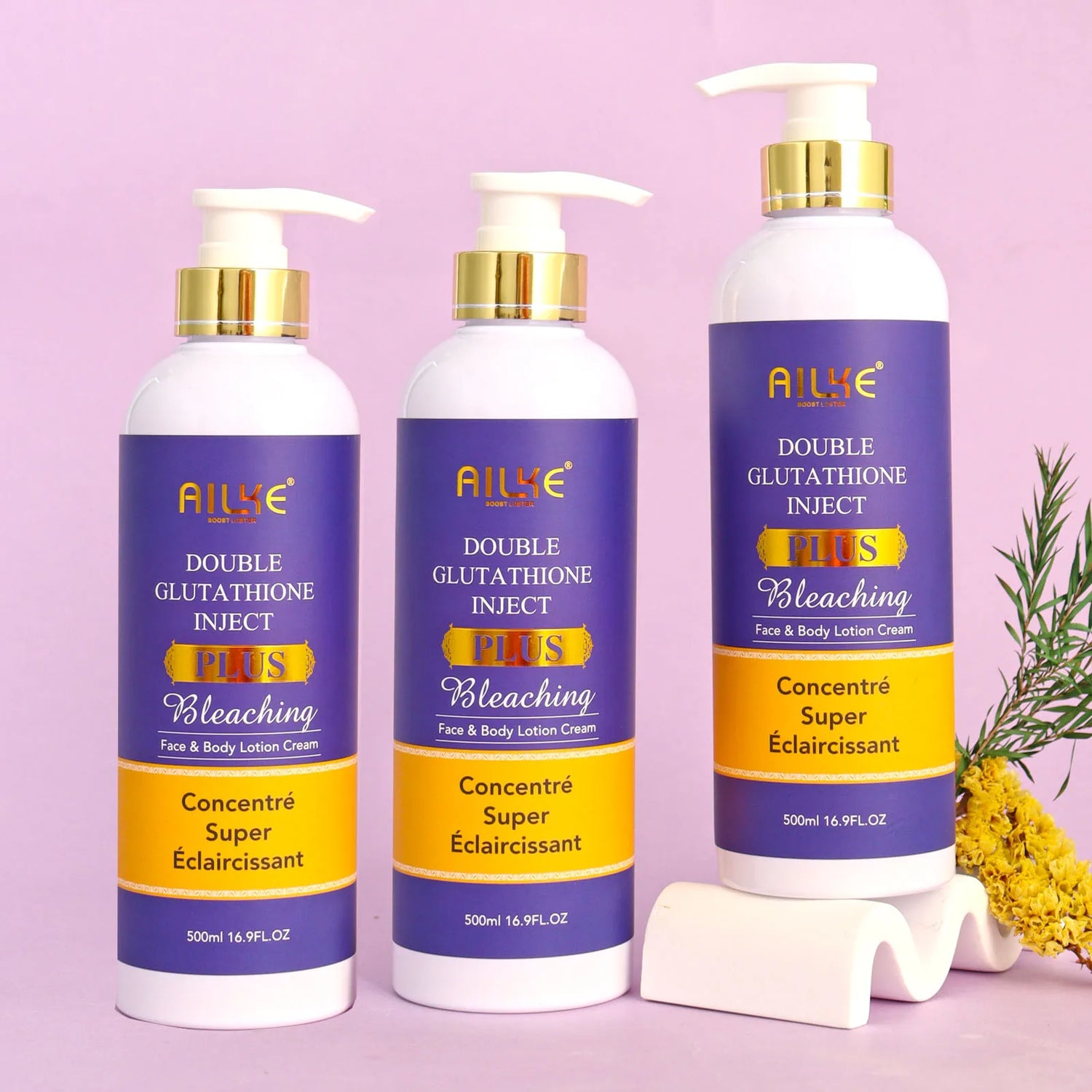 AILKE Glutathione Lighten Body Lotion, Moisturizing, Hydration, Even Skin tone, Improve Dark & Black Skin, Support Private logo by Home for Health and Beauty