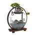 Ceramic Tabletop Fountain With Mist LED 110V Deer Figurine Pine Branches Easy Setup Quiet For Indoor Meditation Feng Shui Decor by Home for Health and Beauty