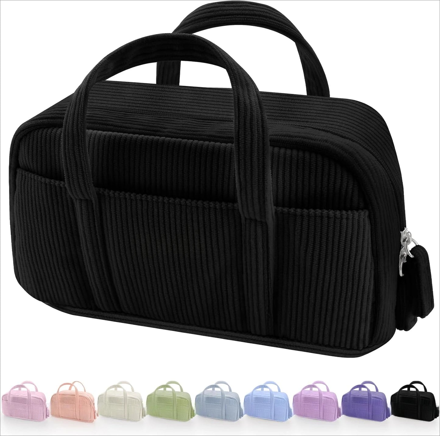 Soft Corduroy Pencil Case With Zipper Organizer