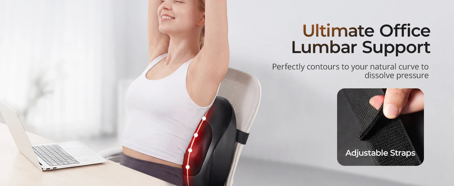 Electric Shiatsu Back Neck Massager with Heat,Ultra-Quiet Ergonomic 3D Kneading Massage Pillow for Full Body,Shoulder Leg Calf by Home for Health and Beauty