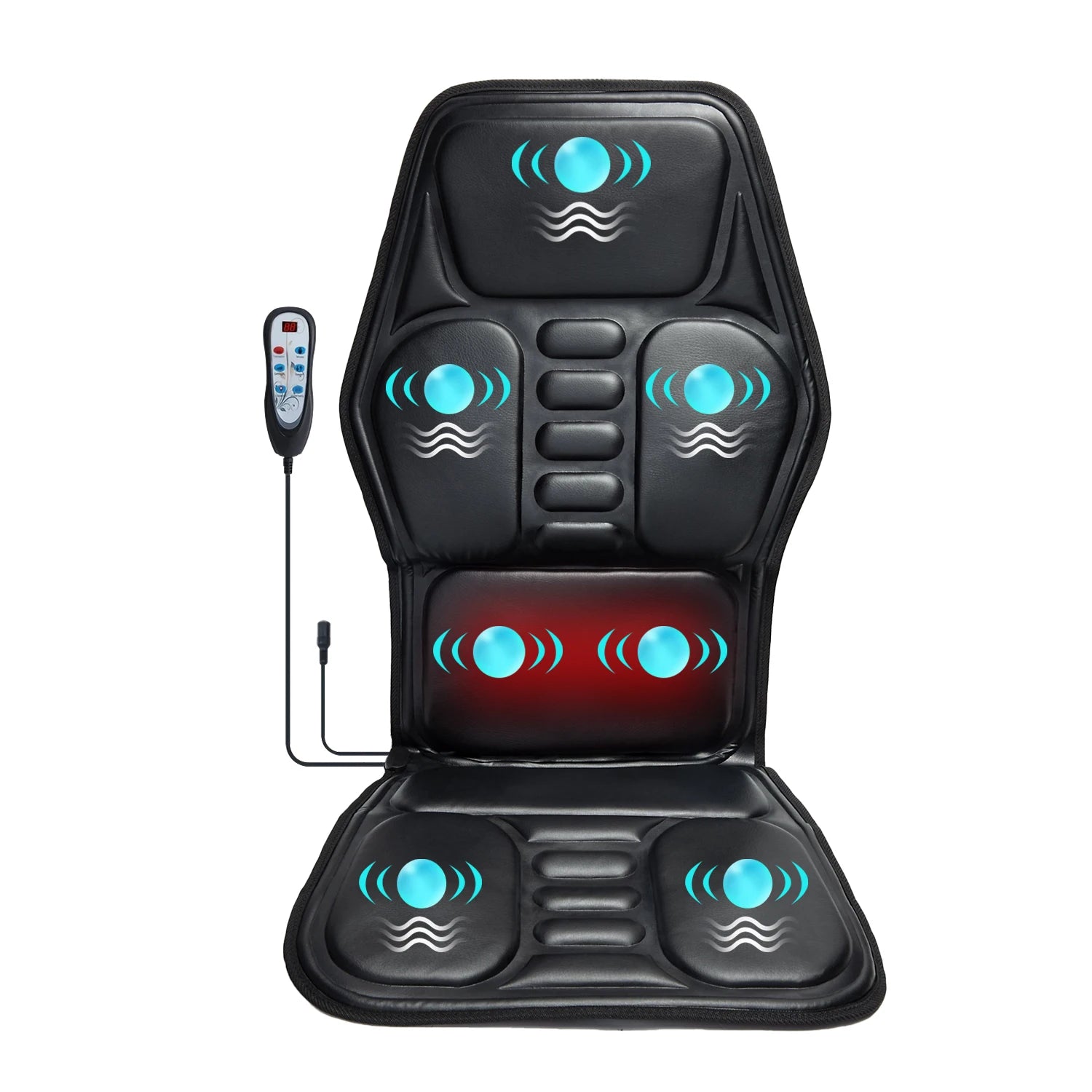 HOMEMASSA Vibration Back Massager Seat Cushion With Heat Massage Chair Pad by Home for Health and Beauty