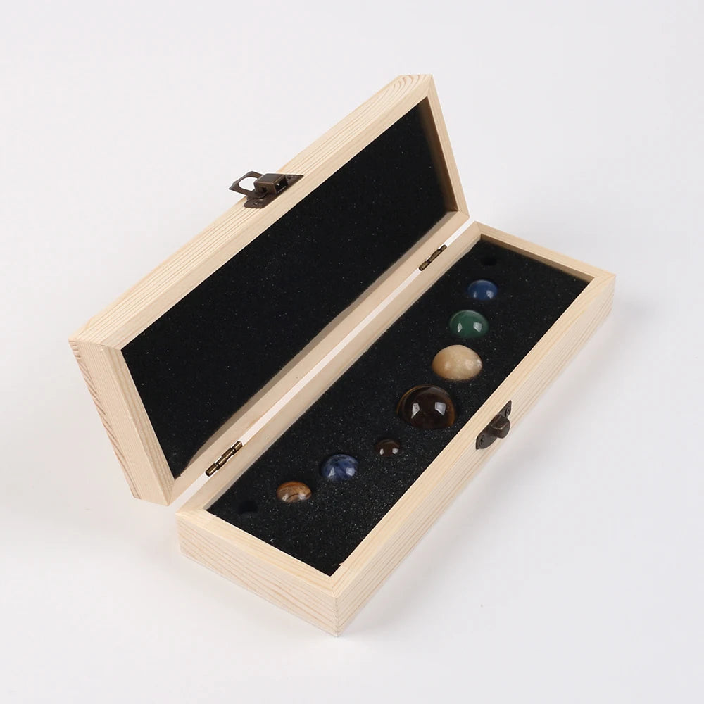Solar System Natural Crystal Gemstones Set 9 Planets Sphere Ball Stone Galaxy Model Ornaments Gift Home Office Decor by Home for Health and Beauty