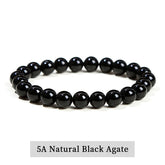 JD Natural Stone Beads Bracelet Amethyst Tiger Eye Crystal Quartz Agate Gem Beads Bangles Women Men Reiki Healling Jewelry Gift by Home for Health and Beauty