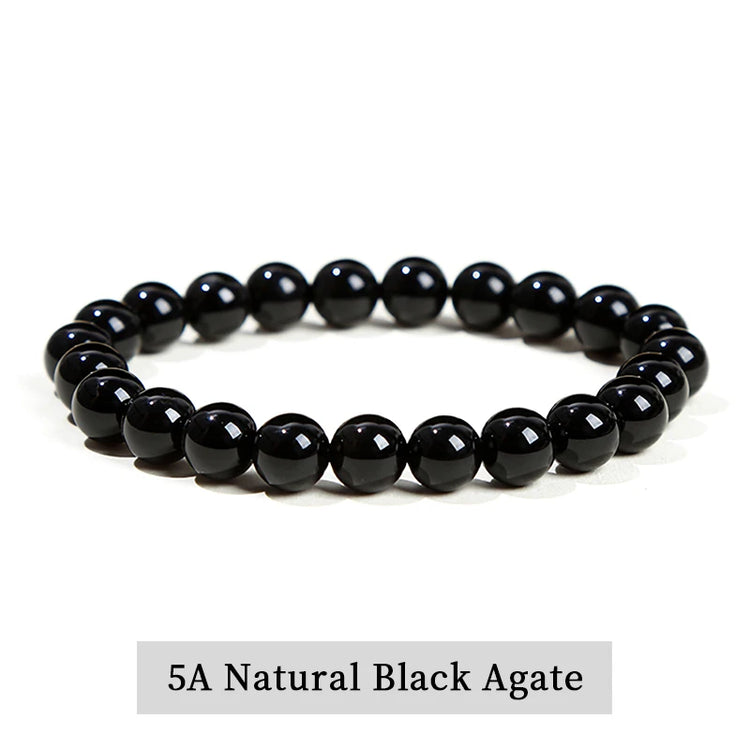 JD Natural Stone Beads Bracelet Amethyst Tiger Eye Crystal Quartz Agate Gem Beads Bangles Women Men Reiki Healling Jewelry Gift by Home for Health and Beauty