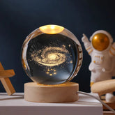 3D Moon Crystal Ball Astronomy Galaxy Solar System Saturn Luminous Balls Snow Glass Globe Night Light Home Desktop Decoration solar system sphere stand globe earth gyro ball planet by Home for Health and Beauty