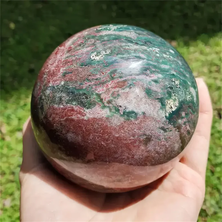 1pc Ocean Jasper Sphere, Crystal Collection by Home for Health and Beauty