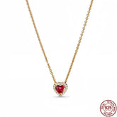 925 Sterling Silver Bow Heart Necklace Zircon Charm Gift by Home for Health and Beauty