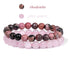 2Pcs Colorful Natural Stone Bead Bracelet Set 8MM Natural Agates Turquois Amethysts Quartzs Gem Stretch Bangle Jewelry Gift by Home for Health and Beauty