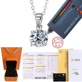 S925 Sterling Silver Moissanite Pendant for Women Collarbone Chain 1-3 Carats Four Claw Simple Necklace Wholesale by Home for Health and Beauty